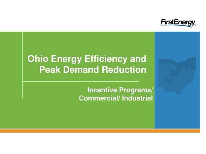 ohio energy efficiency and peak demand reduction