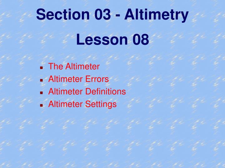 section 03 altimetry lesson 08