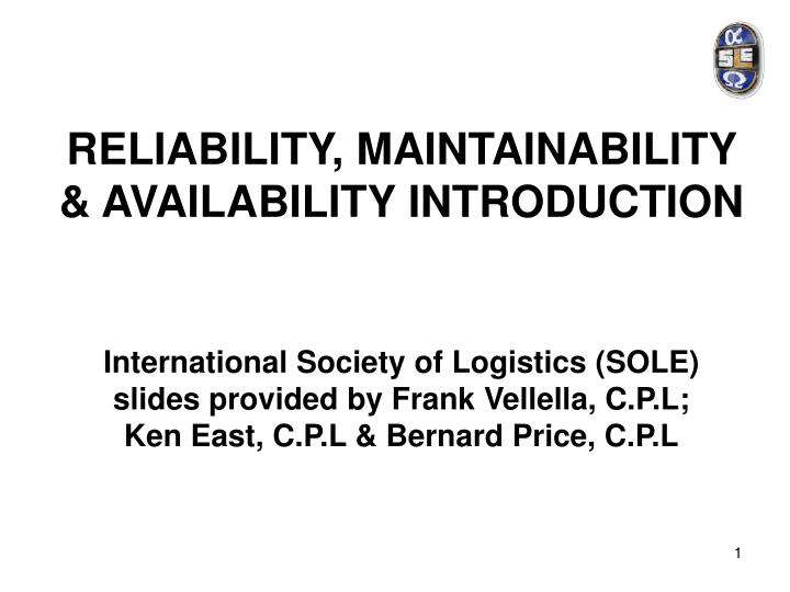 reliability maintainability availability introduction
