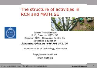 The structure of activities in RCN and MATH.SE
