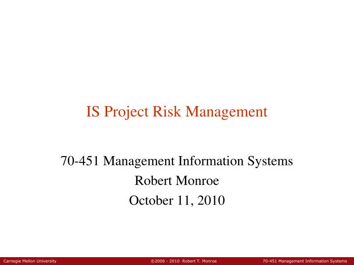 is project risk management