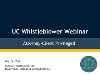 UC Whistleblower Webinar