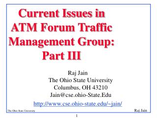 Current Issues in ATM Forum Traffic Management Group: Part III
