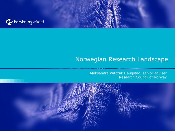 norwegian research landscape