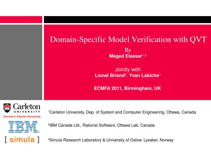domain specific model verification with qvt