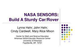 NASA SENSORS: Build A Sturdy Car/Rover