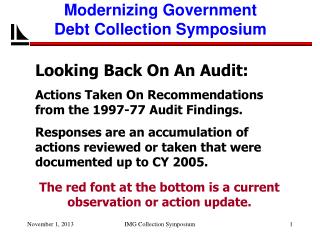 Looking Back On An Audit: Actions Taken On Recommendations from the 1997-77 Audit Findings.