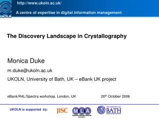 The Discovery Landscape in Crystallography