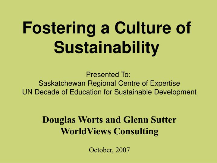 fostering a culture of sustainability
