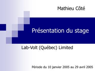 pr sentation du stage