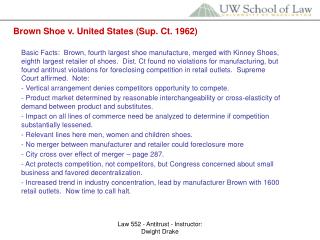Brown Shoe v. United States (Sup. Ct. 1962)