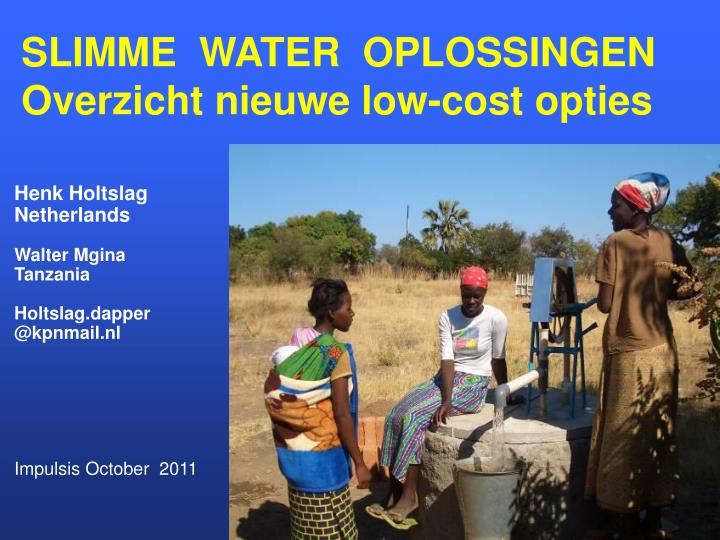 slimme water oplossingen overzicht nieuwe low cost opties