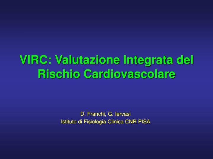 virc valutazione integrata del rischio cardiovascolare