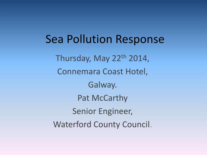 sea pollution response