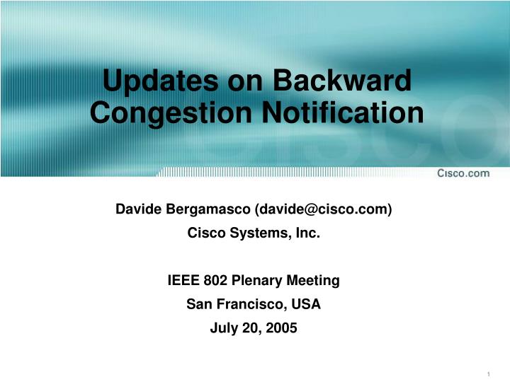 updates on backward congestion notification