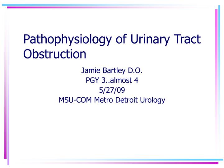 pathophysiology of urinary tract obstruction