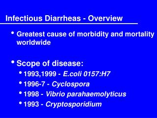 Infectious Diarrheas - Overview