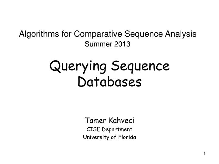 querying sequence databases