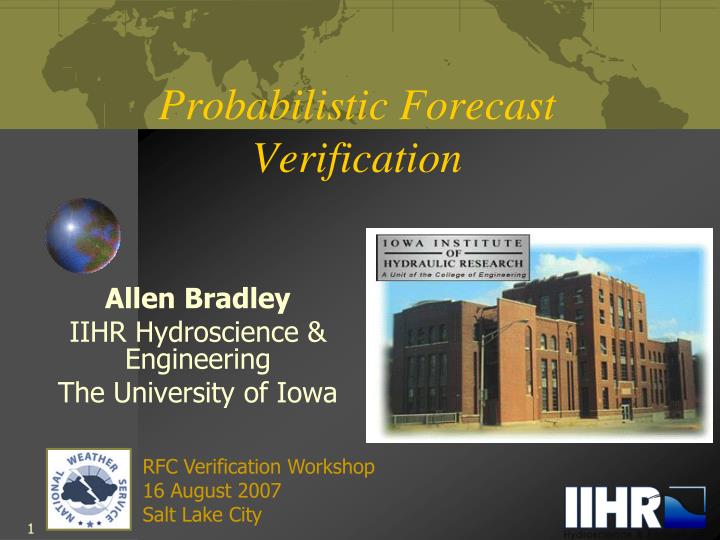 probabilistic forecast verification