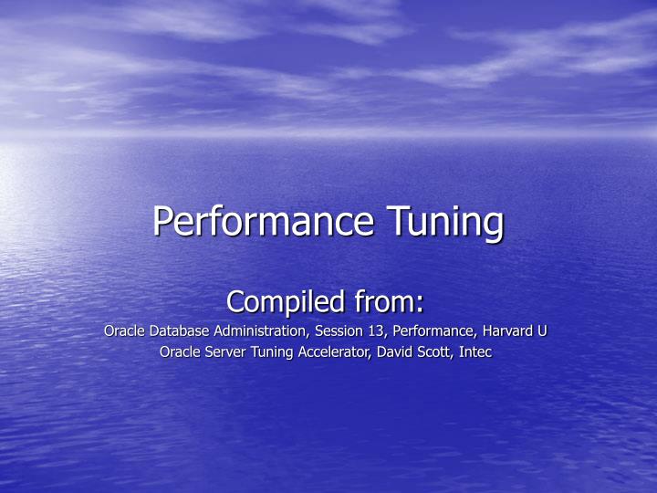 performance tuning