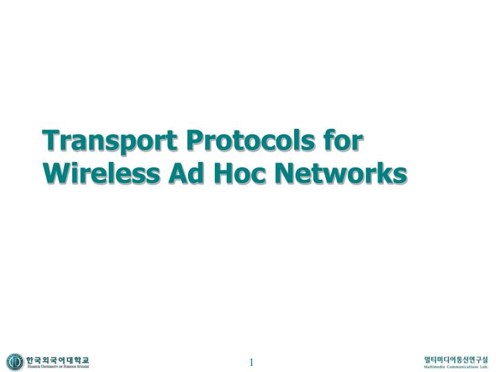 transport protocols for wireless ad hoc networks