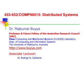 433-652/COMP90015: Distributed Systems