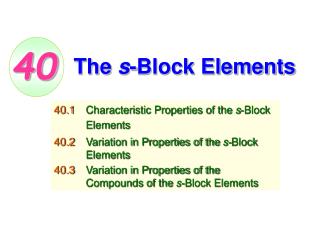 The s -Block Elements