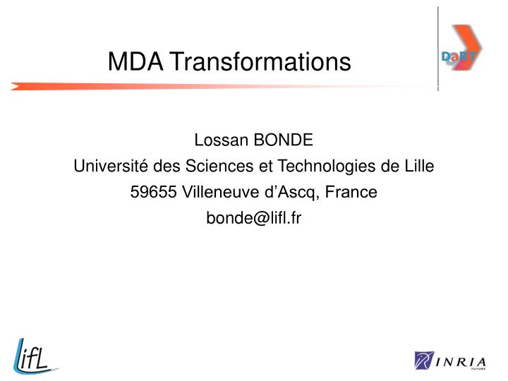 mda transformations