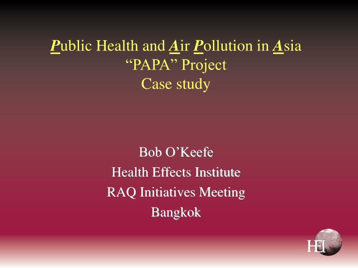 p ublic health and a ir p ollution in a sia papa project case study