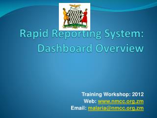 Rapid Reporting System: Dashboard Overview