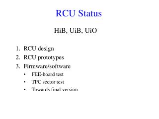 RCU Status