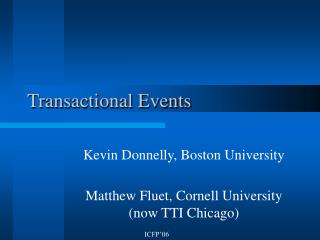 Transactional Events