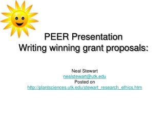 PEER Presentation Writing winning grant proposals: