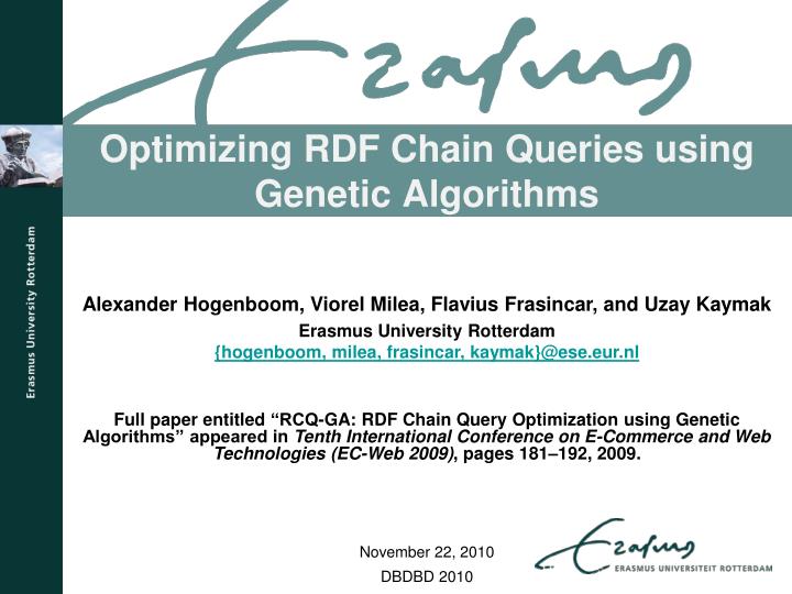 optimizing rdf chain queries using genetic algorithms