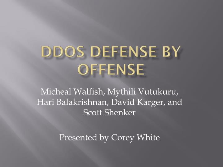 ddos defense by offense