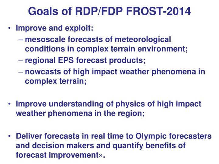 goals of rdp fdp frost 2014
