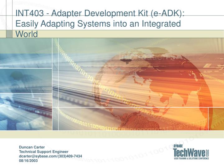 int403 adapter development kit e adk easily adapting systems into an integrated world