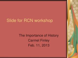 Slide for RCN workshop
