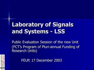 Laboratory of Signals and Systems - LSS