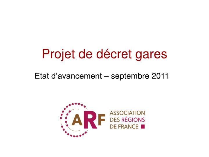 projet de d cret gares