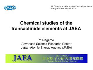 Chemical studies of the transactinide elements at JAEA
