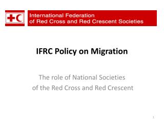 IFRC Policy on Migration