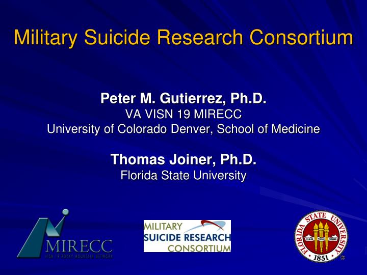 military suicide research consortium