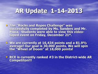 AR Update 1-14-2013