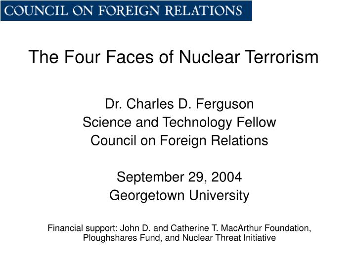 the four faces of nuclear terrorism