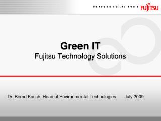 Green IT Fujitsu Technology Solutions