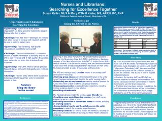 Nurses and Librarians: Searching for Excellence Together