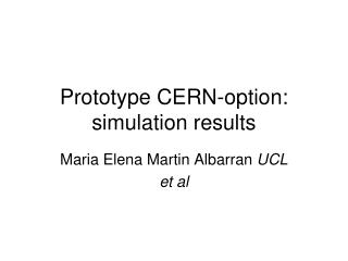 Prototype CERN-option: simulation results