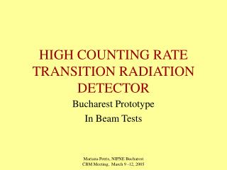 HIGH COUNTING RATE TRANSITION RADIATION DETECTOR