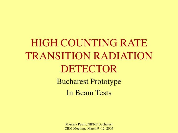 high counting rate transition radiation detector